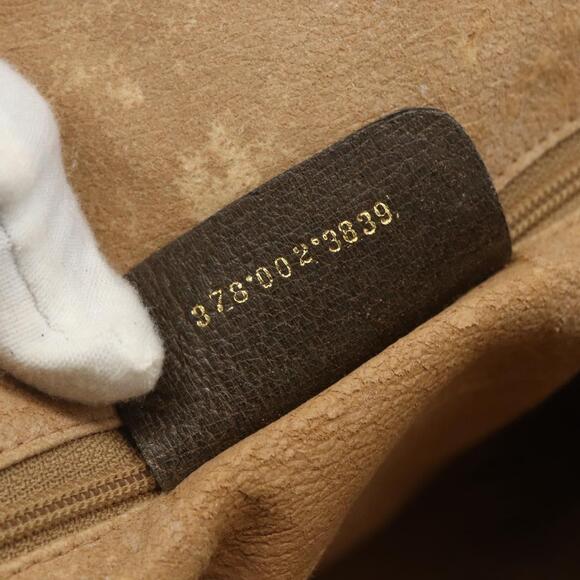 GUCCI GG Supreme Web Sherry Line Bag PVC Beige Gold 378 002 3839 Auth 151577 - Picture 12 of 16